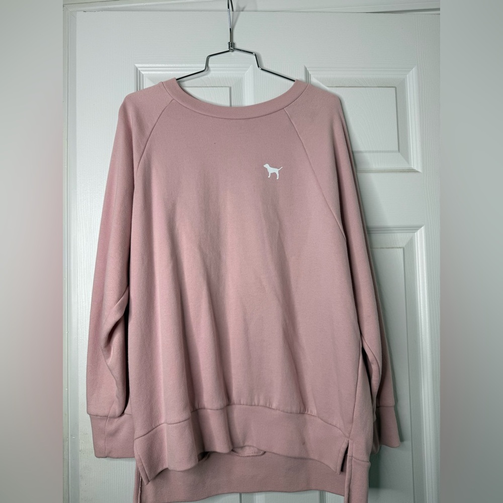PINK Victoria's Secret Multicolored Oversized Long Sleeve Sweatshirt